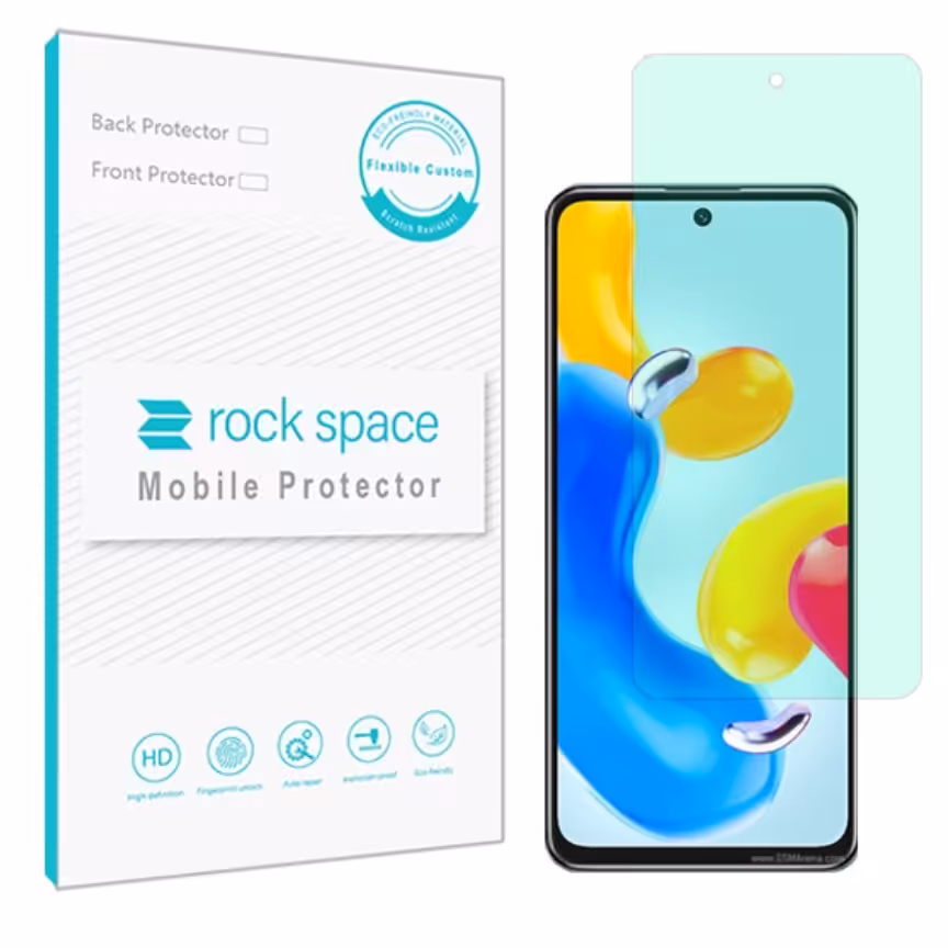 گلس شیائومی Note 11s 5g مدل نانو هیدروژل گرین لایت برند راک اسپیس