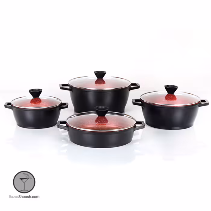 سرویس قابلمه 8 پارچه کاندید مدل ورونا رنگ مشکی