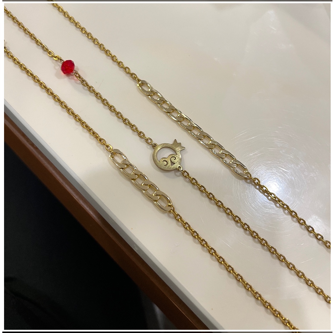 نیم ست  استیل کارتیر انار یلدایی قرمز  