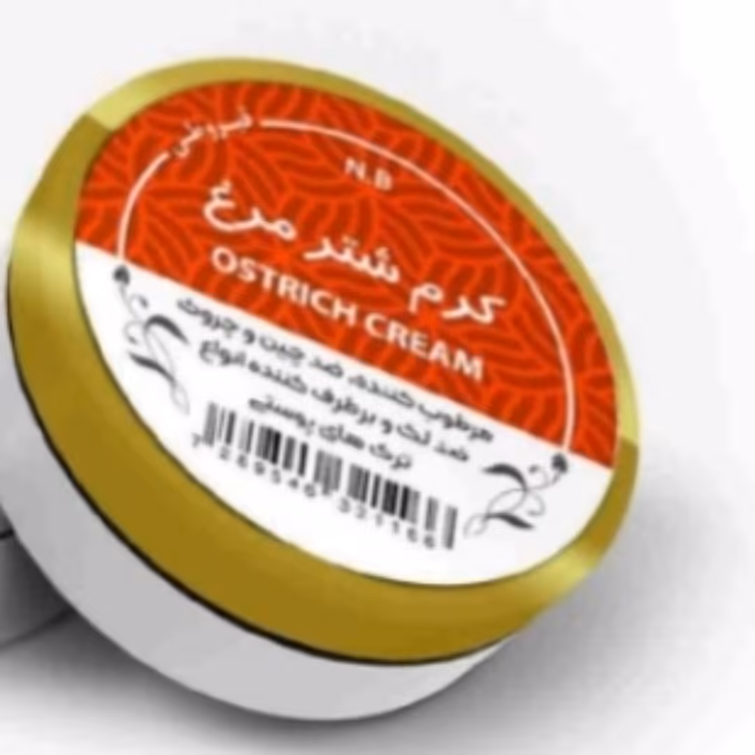 کرم شترمرغ حاوی روغن شتر مرغ مرطوب کننده ضدچروک رفع چین و چروک ضدلک رفع ترک های پوستی رفع ترک پا و زایمان