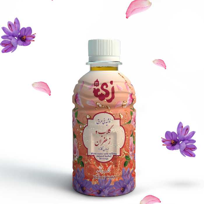 عرق گلاب زعفران بطری صاحوزی(شل 12تایی)