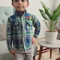 پیراهن پسرانه جیب دار چهارخانه سایز 35،40،45 