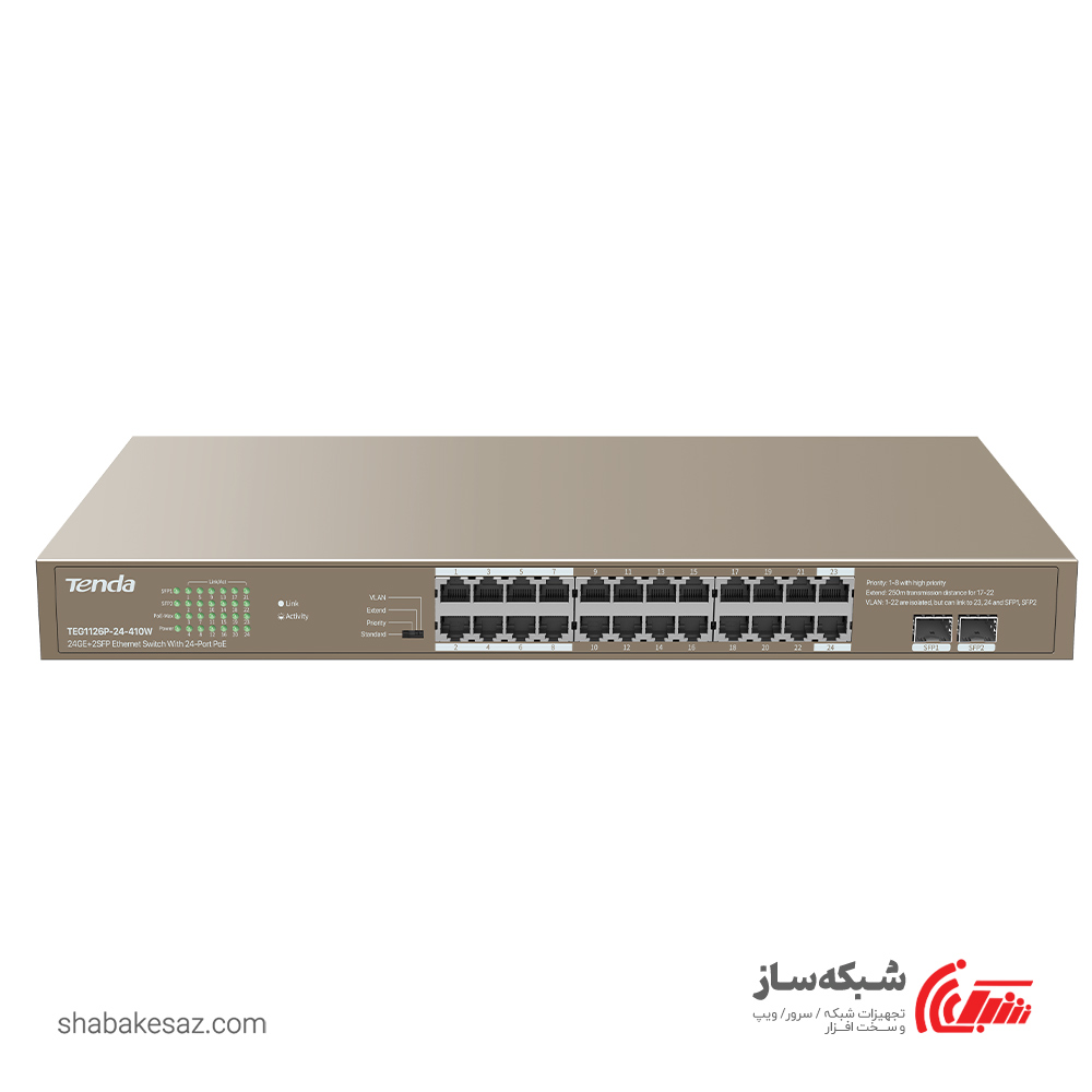 قیمت و خرید سوئیچ تندا Tenda TEG1126P-24-410W - شبکه ساز