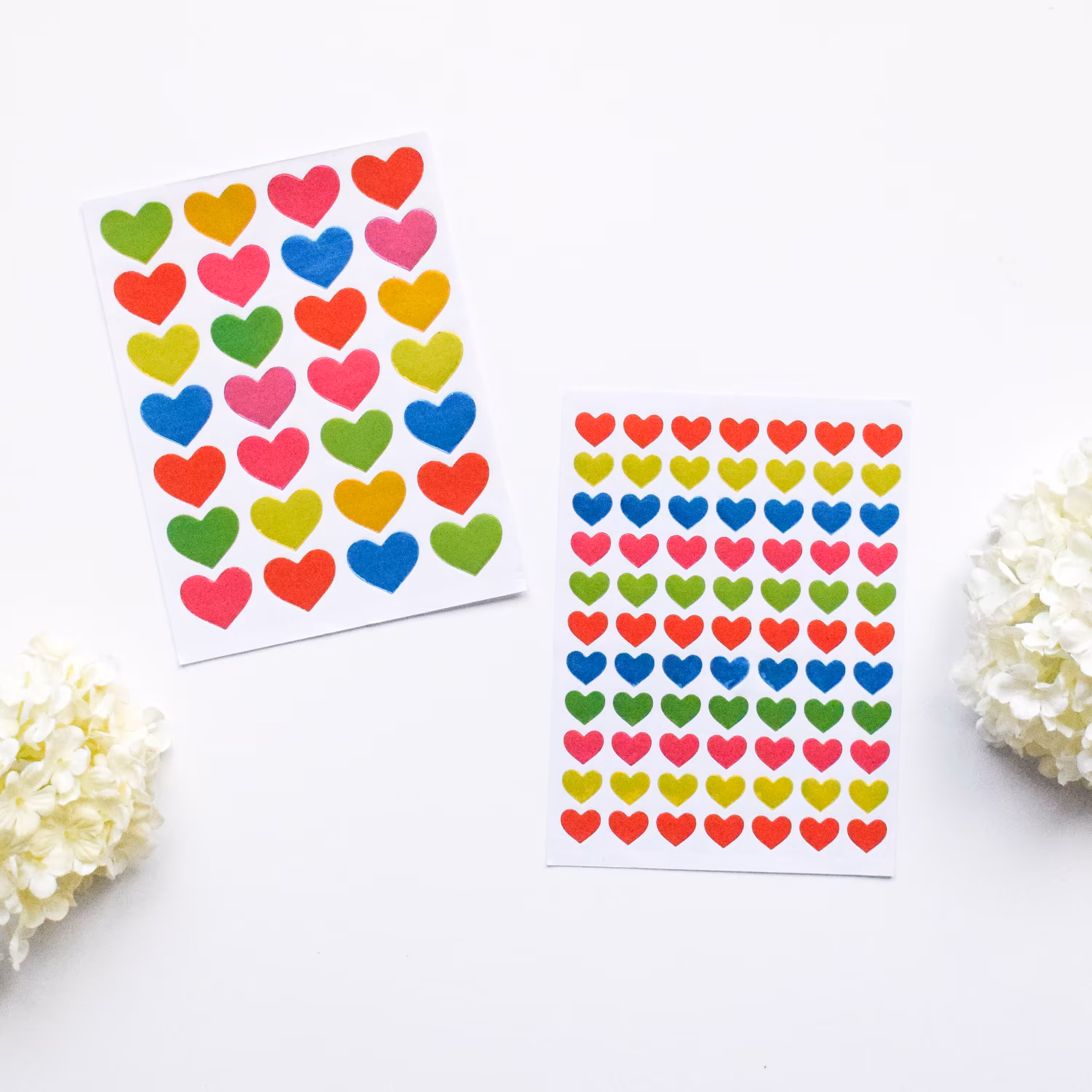 برچسب طرح قلب رنگی رنگی استیکر کاغذی براق