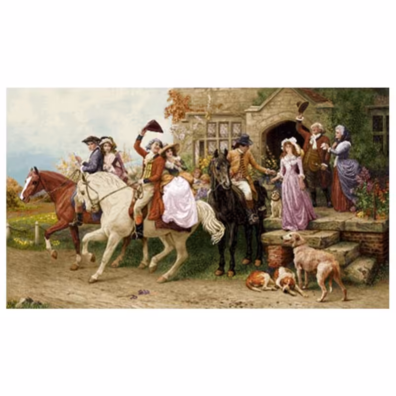 کد 24193 - نخ و نقشه کامپیوتری تابلو فرش عرشیان طرح فرانسوی بدرقه عروس