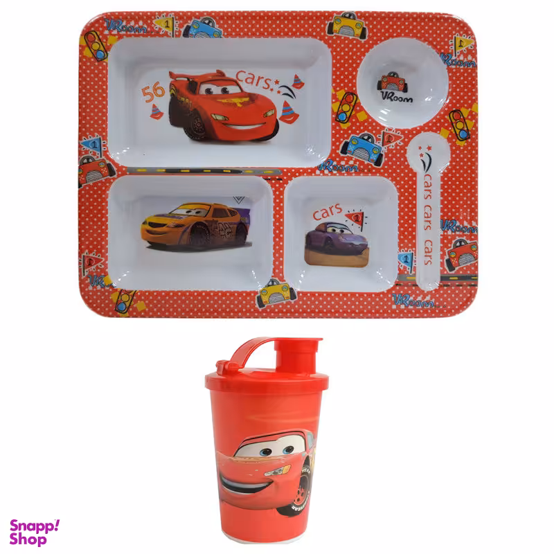 ست 2 تکه ظرف غذا کودک مدل مک کویین