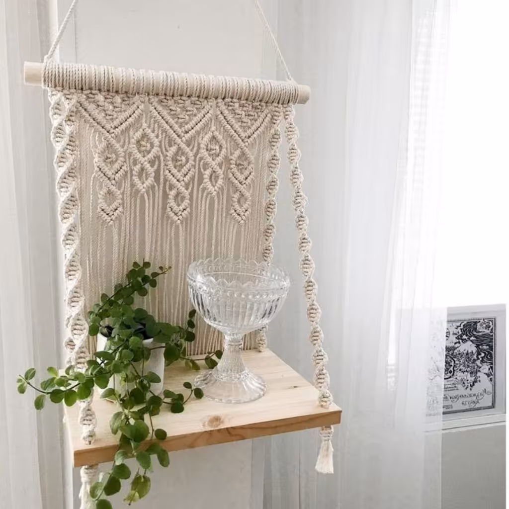 اویز شلف مکرومه با بهترین متریال 