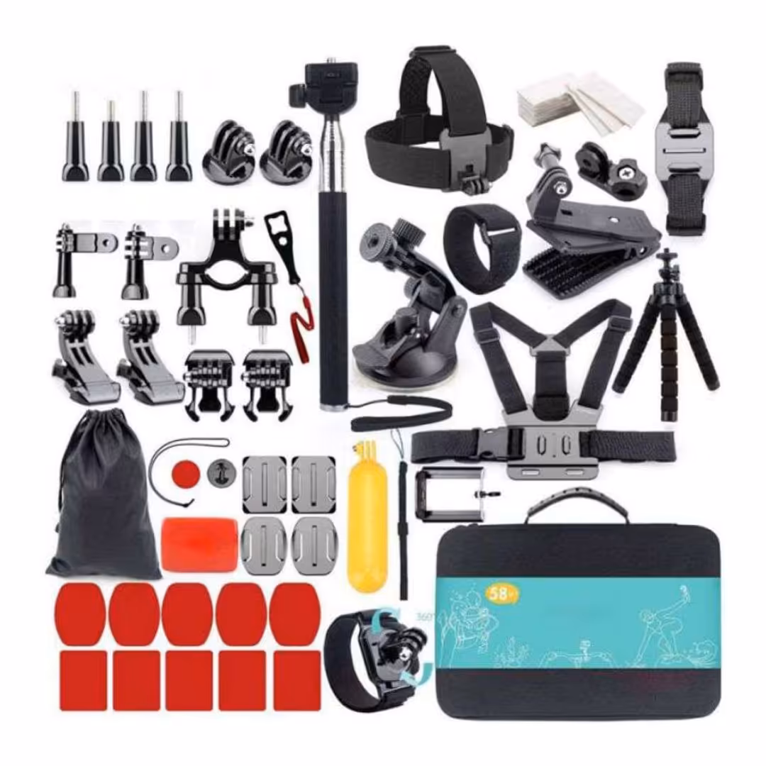 کیت دوربین اکشن گوپرو 58 تیکه GoPro 58-piece action camera kit
