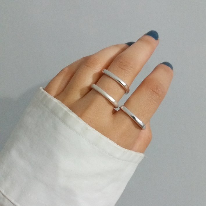 رینگ مربعی 1 عدد سفید 2 تا نقره ای برند accessories رنگ ثابت و ضد حساسیت