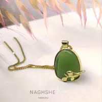 گردنبند رولباسی یشم زنانه پرنده رومانتویی دست ساز