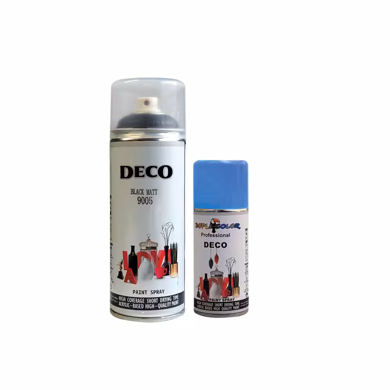 اسپری رنگ مشکی و آبی دکو مدل d2 حجم 400 میلی لیتر مجموعه 2 عددی