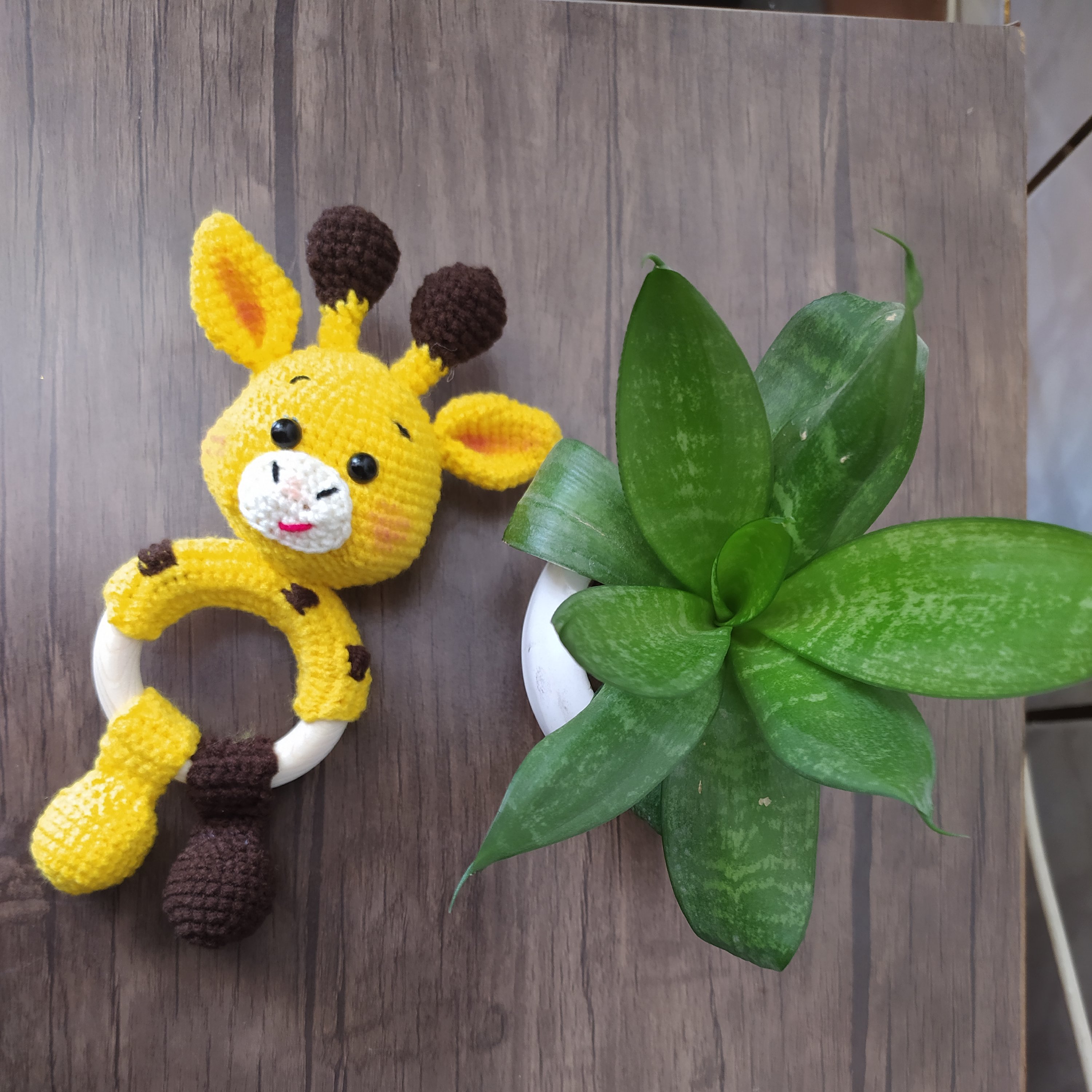 جغجغه زرافه ، دسته چوبی، بی خطر ،سبک