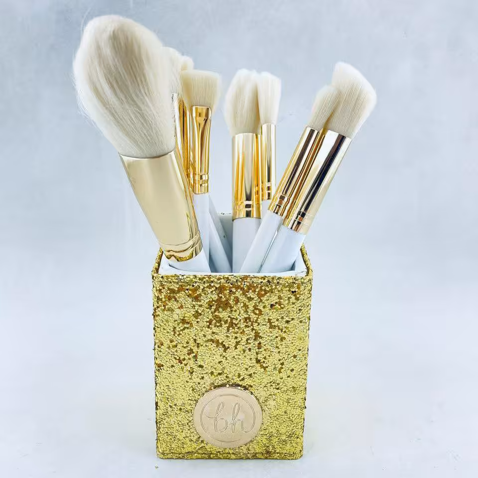 ست براش دوازده تیکه اورجینال  بی اچ استند اکلیلی ، کیف دار ، خالخالی 