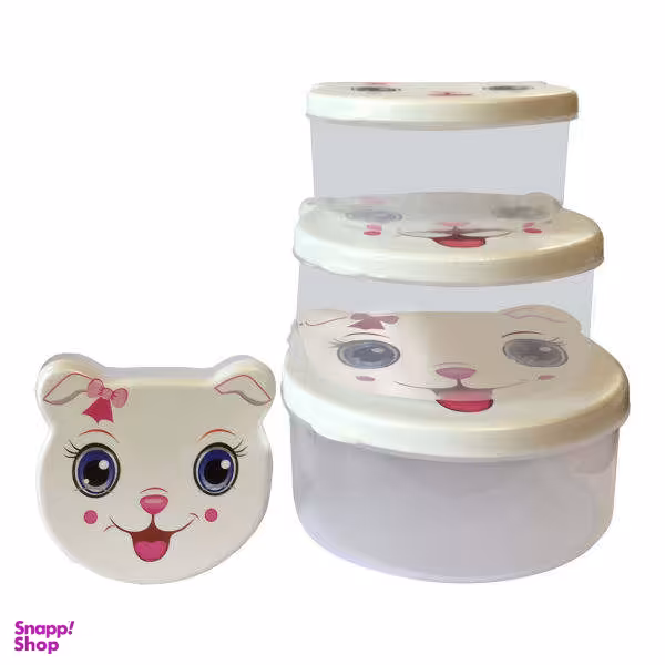 ظرف نگهدارنده مدل گربه کد 555 مجموعه 4 عددی