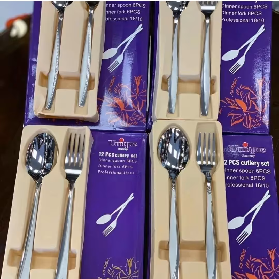 قاشق و چنگال 12 پارچه مارک یونیک نگیر تمام استیل اصل 