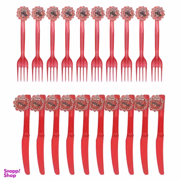 کارد و چنگال یکبار مصرف مدل مرد عنکبوتی مجموعه 20 عددی