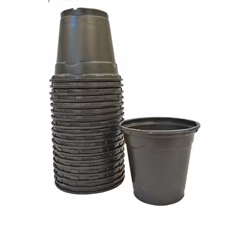 گلدان پلاستیکی ژله ای سایز 6 مشکی مجموعه 100 عددی (پس کرایه)