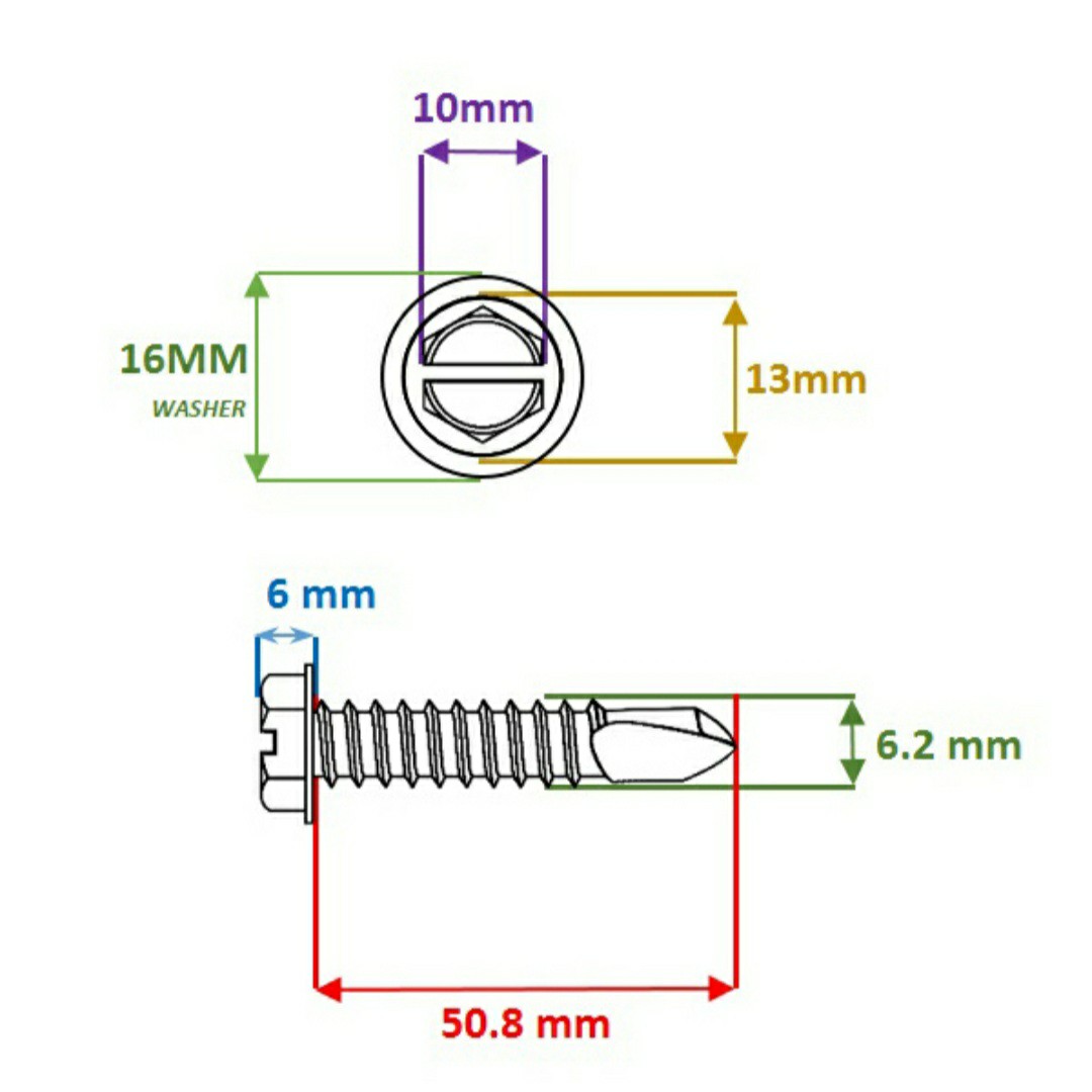 پیچ شیروانی بسته 100 عددی