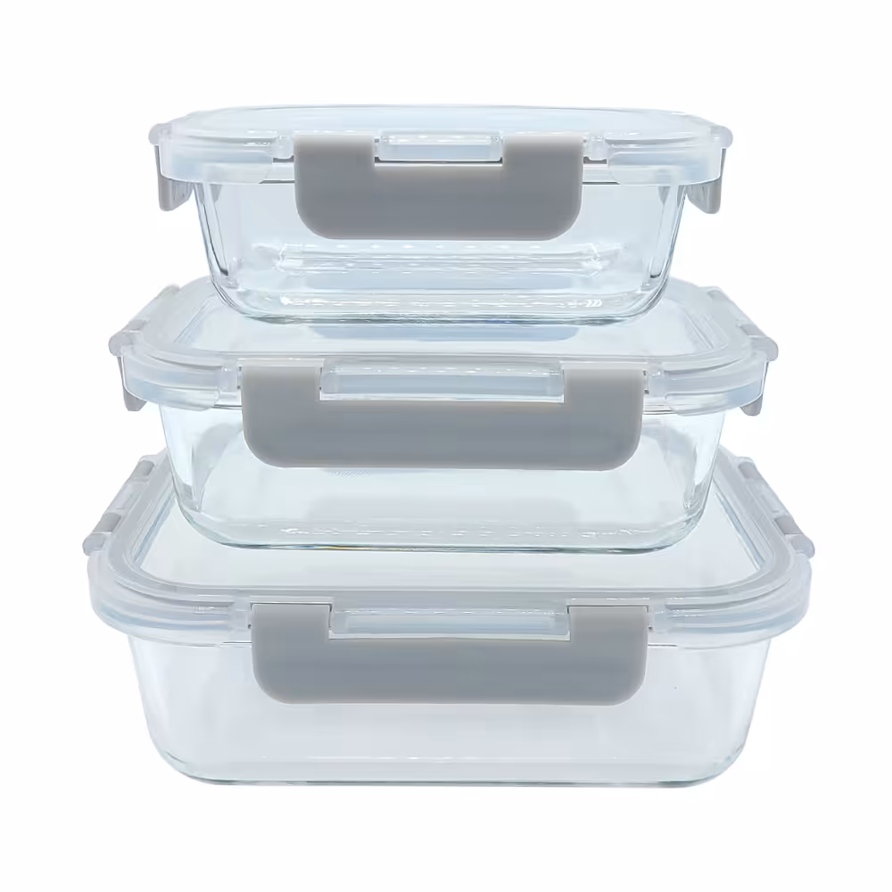 ظرف نگهدارنده پیرکس 3 تکه مستطیل سوپاپ دار والرین مدل 223WP