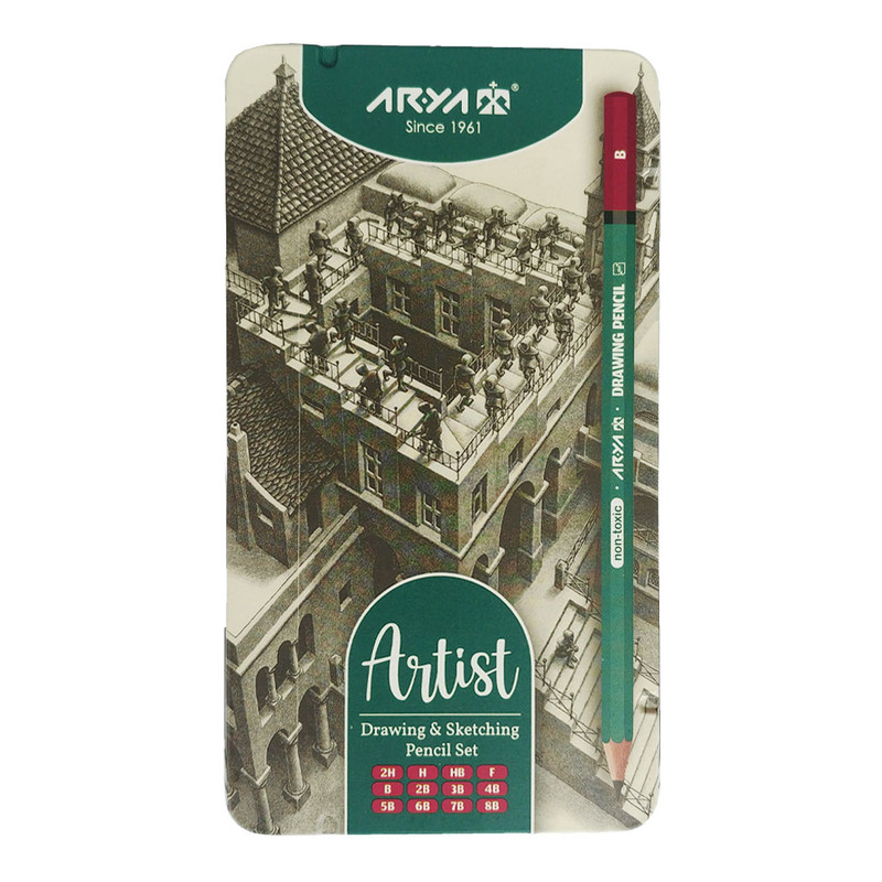 مداد طراحی آریا مدل Artist کد 005-3075 مجموعه 12 عددی
