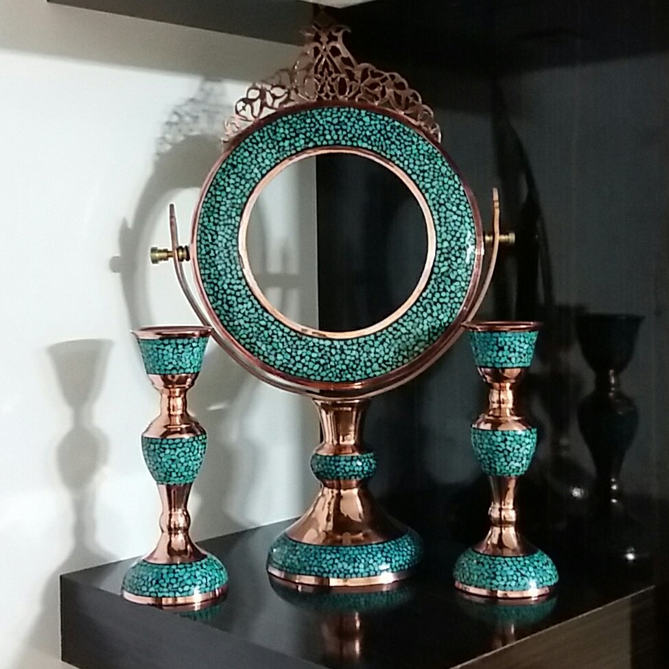 آینه و شمعدان فیروزه کوبی