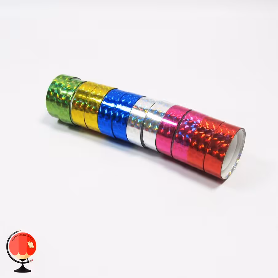 نوار چسب رنگی لیزری بسته 12 عددی