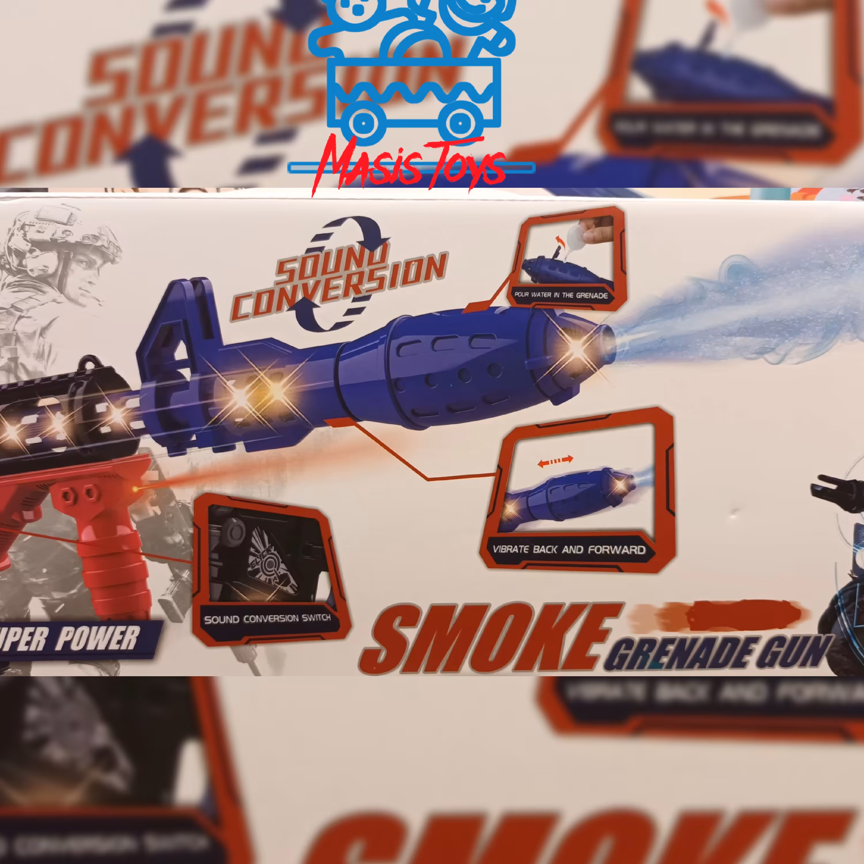 تفنگ باطری خور دود زا صدا وچراغدار جنس خوب وارداتی مناسب برای گروه سنی سه سال به بالا