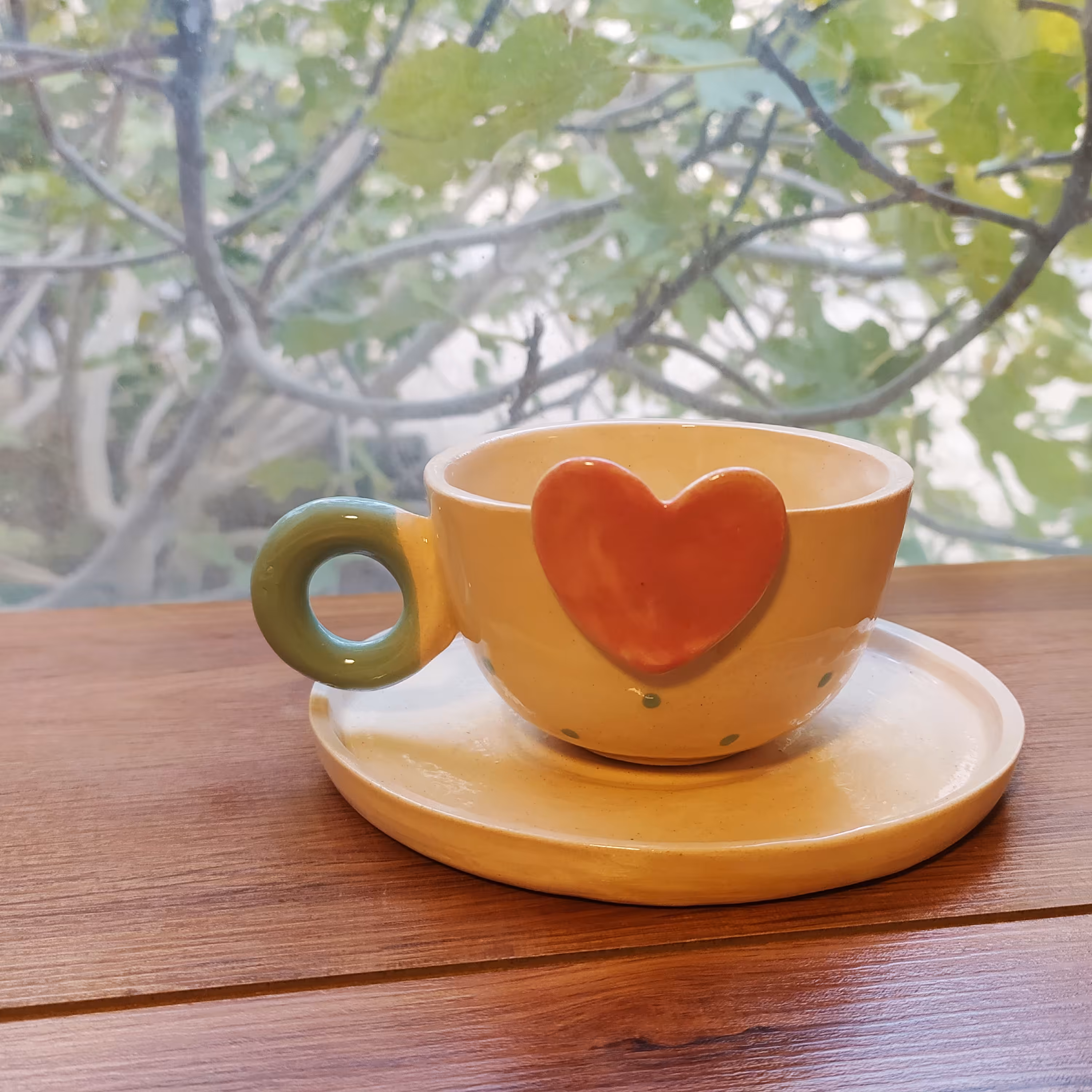 فنجان و قندان طرح قلب 