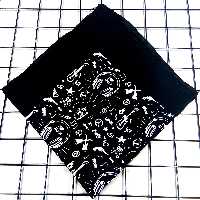 باندانا طرح موزیک صلح گیتار ستاره لاو راک پارچه مشکی نخ پنبه