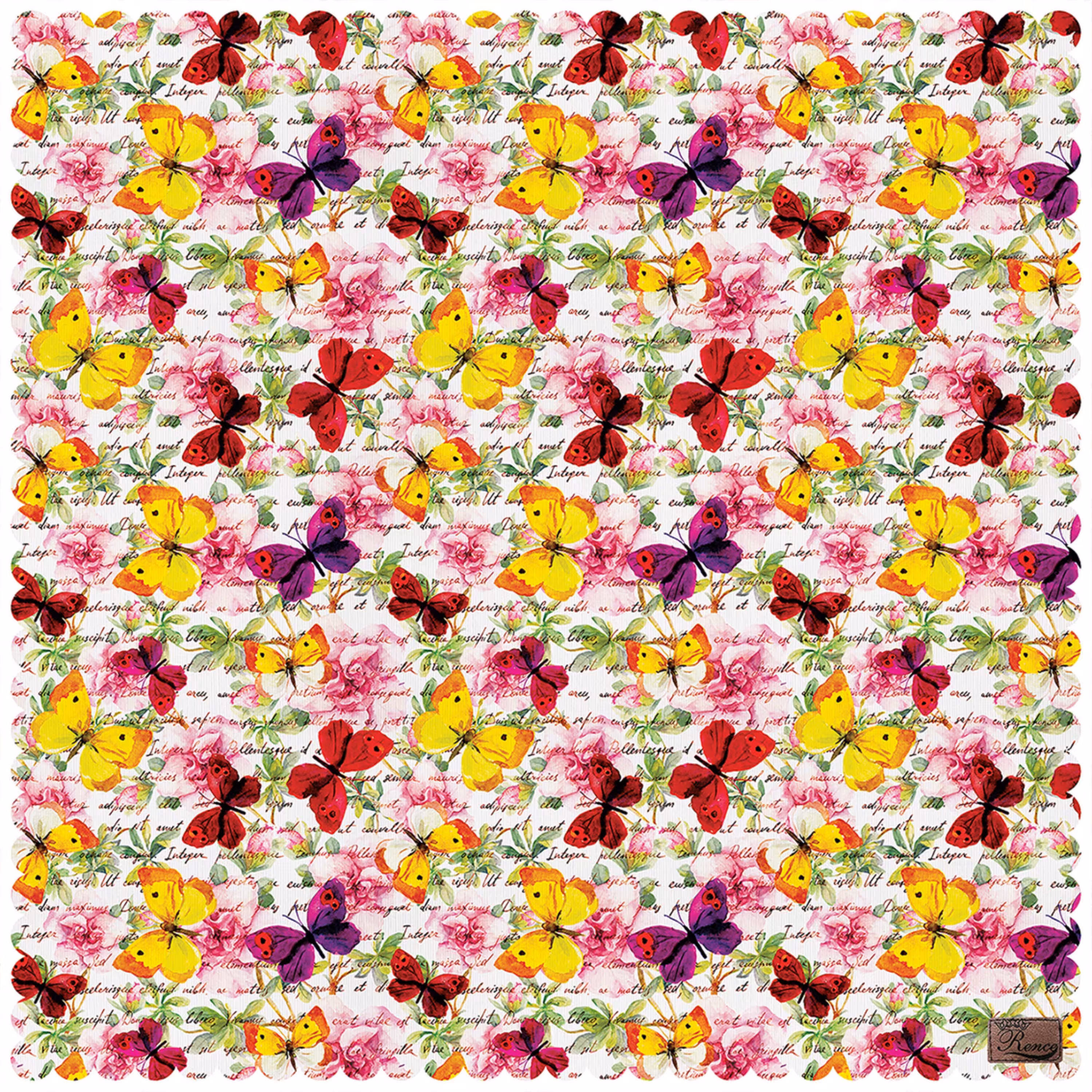 رومیزی مخمل طرح پروانه سایز 140 در 140 مدل T7-10 شرکت رنس