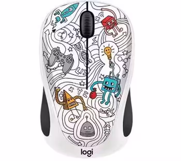 ماوس بیسیم لاجیتک سری Doodle مدل TECHIE WHITE EMEA IN