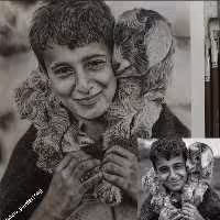 نقاشی پسرچوپان سیاه قلم (هایپر رئال) ابعاد 30×40 یاa3