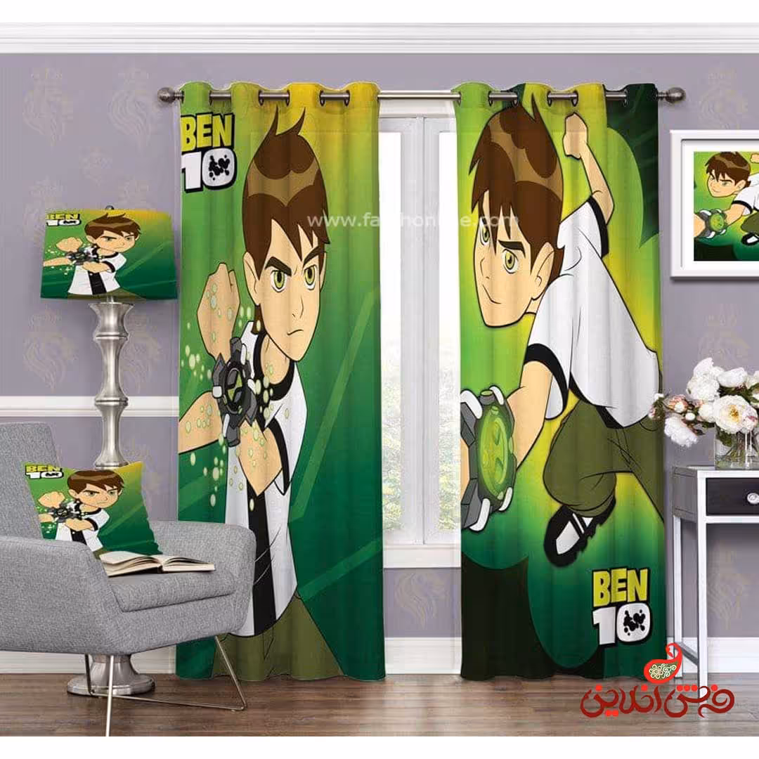 پرده 2عددی کودک طرح بن تن کد 3687