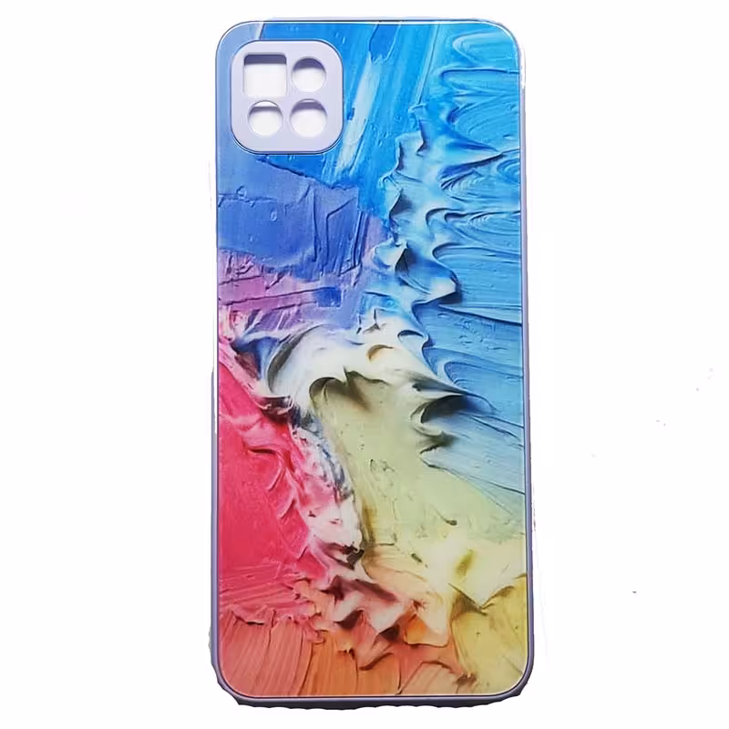 قاب طرح دار پشت گلسی محافظ لنز دار ساسمونگ SAMSUNG Galaxy A22 5G کد 4