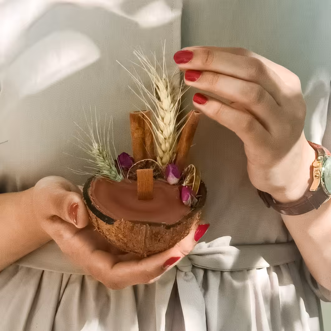 شمع نارگیل(شمع دکوراتیو)