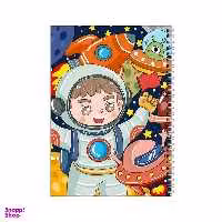 دفتر مشق 100 برگ بامبیلیپ طرح پسر و موجودات فضایی کد 3638874