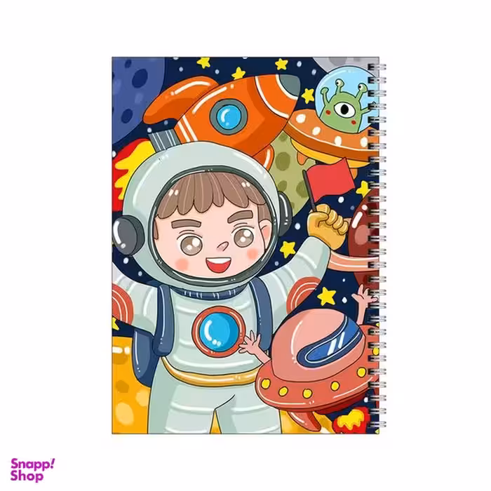 دفتر مشق 100 برگ بامبیلیپ طرح پسر و موجودات فضایی کد 3638874