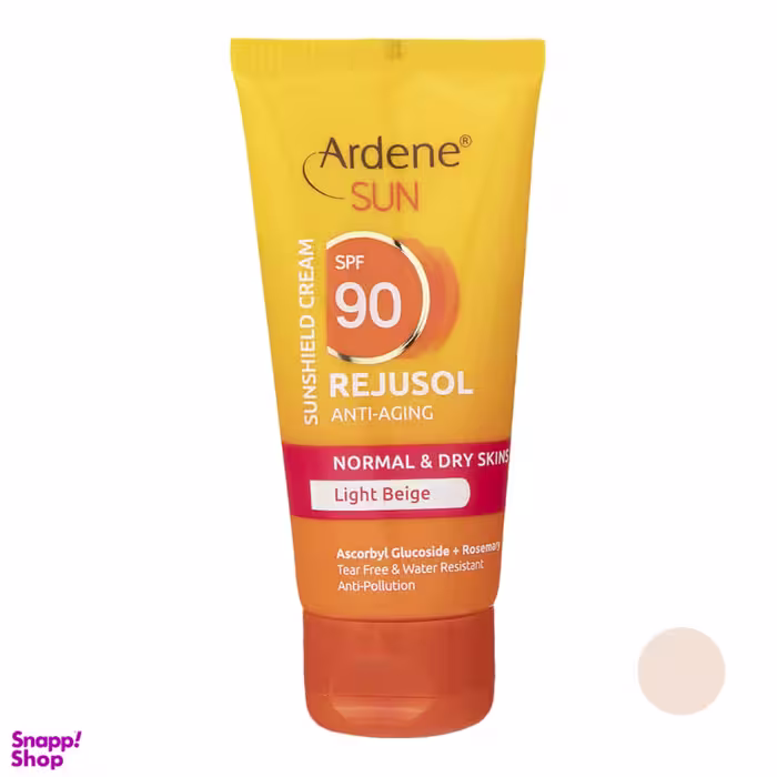 کرم ضد آفتاب ضدچروک اس پی اف-90 آردن (Ardene) سان مناسب پوست خشک بژ هلویی وزن 50 گرم