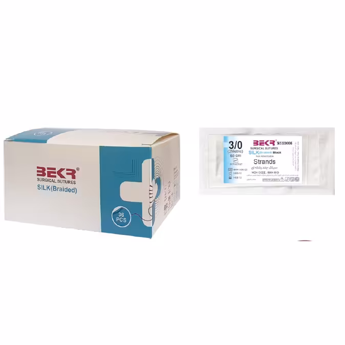 نخ جراحی سیلک  راندو ریورس کات(2 الی5صفر)بکر کارتن 1944بسته 36عدد-216عدد 
