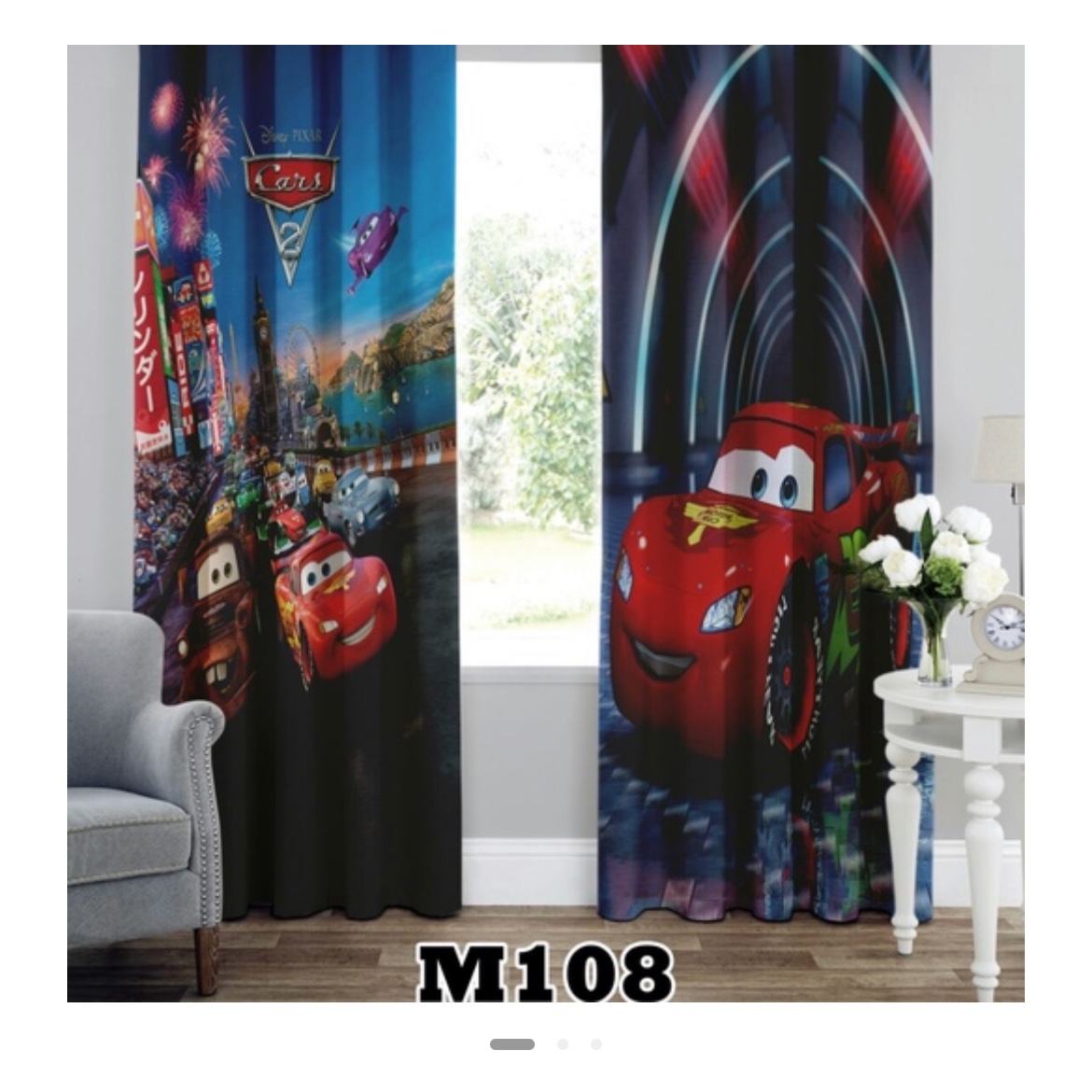 یک عدد پنل پرده آماده طرح ماشین ها کد m108