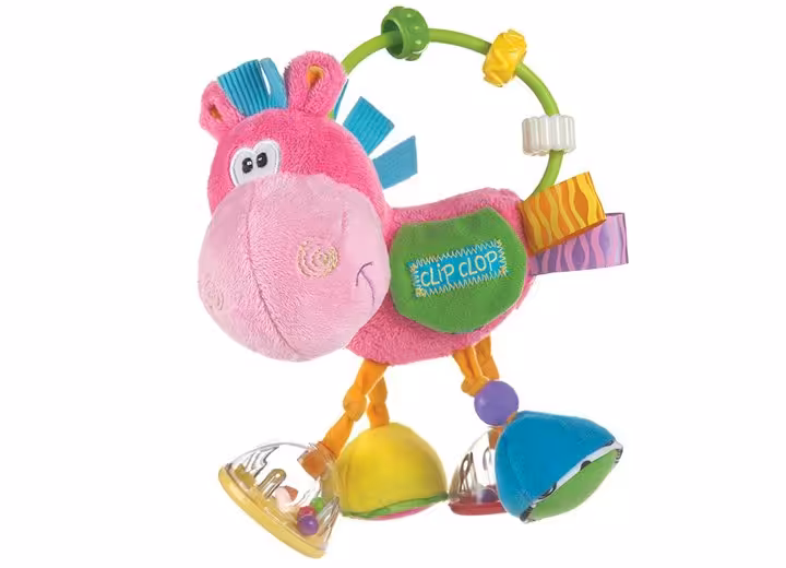 عروسک اسب حلقه و مهره صورتی playgro کد 183303