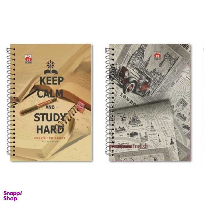 دفتر 60 برگ سیمی طلقی دوخط زبان نهال کد 7632