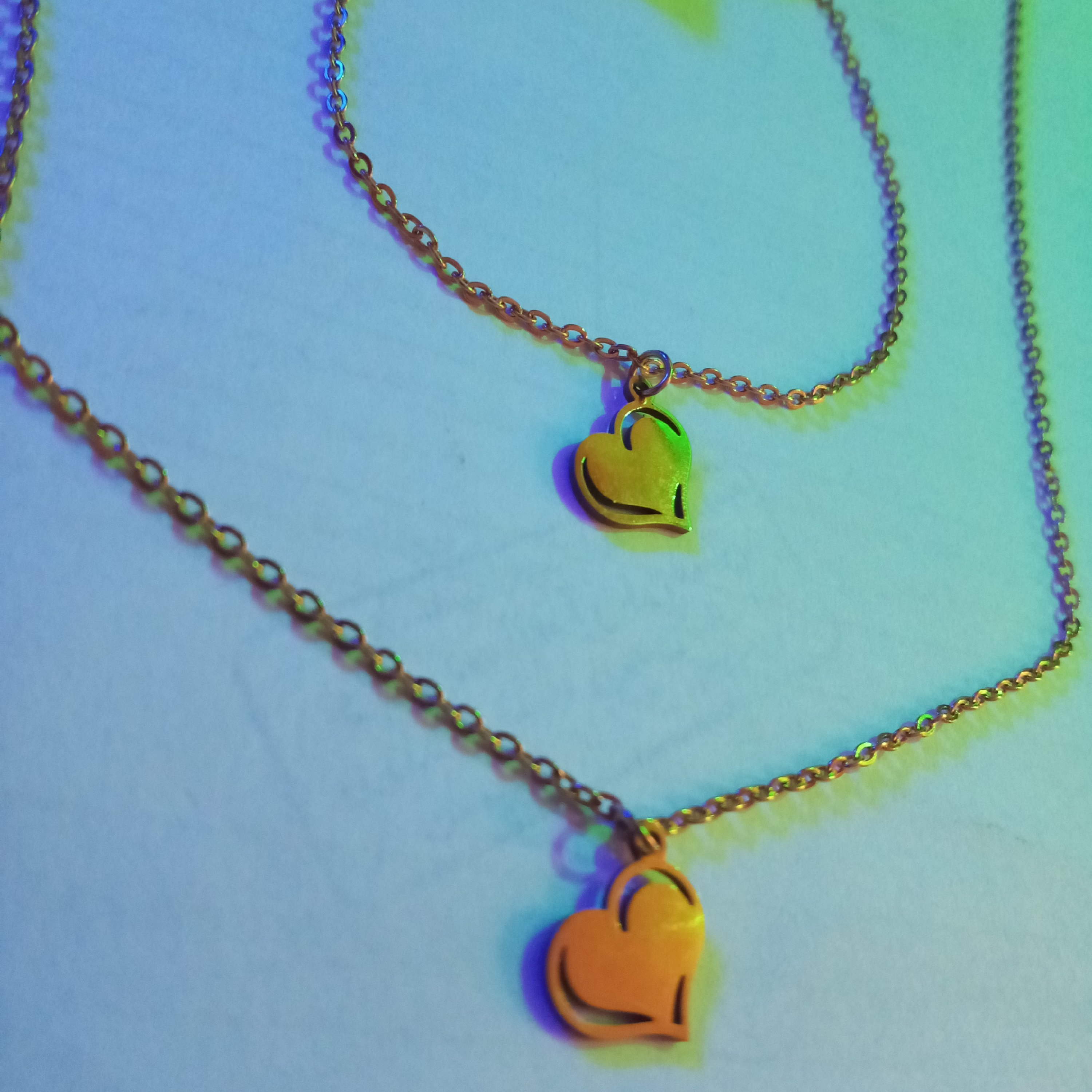 نیم ست زنجیر طرح قلب