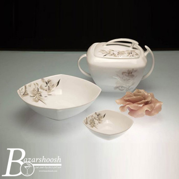 سرویس چینی غذاخوری 107پارچه تقدیس طرح نائیما 12نفره کوئین