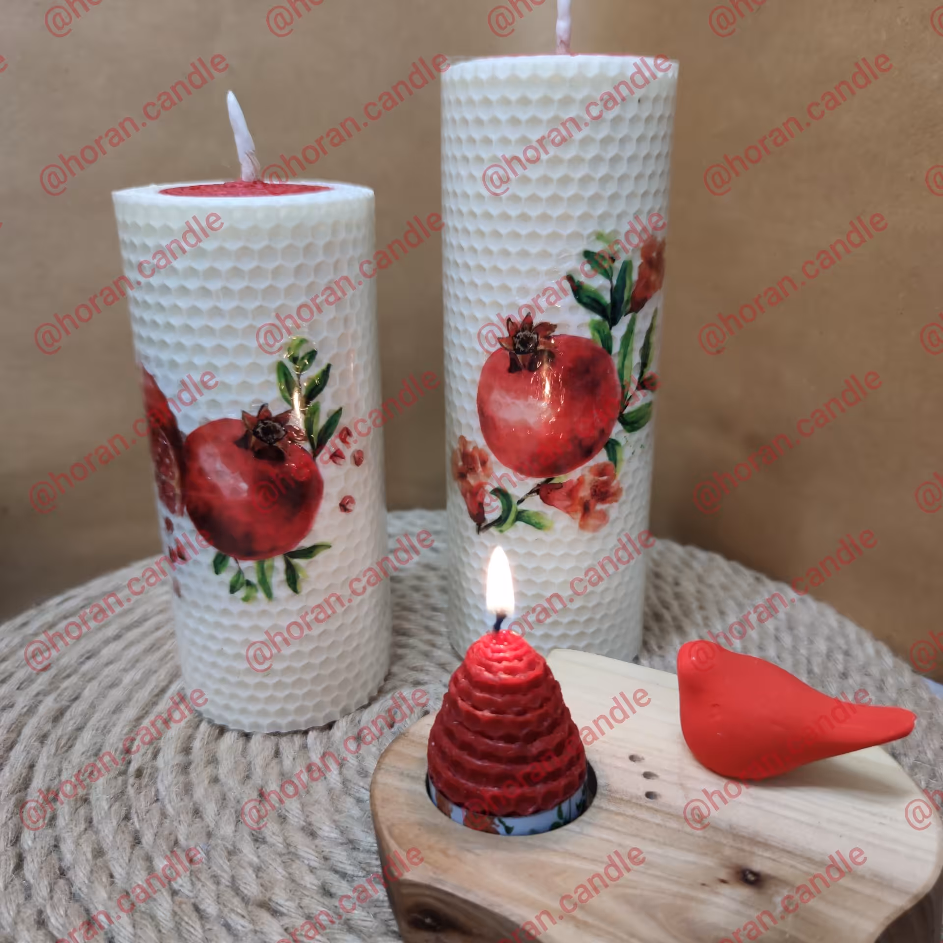 شمع موم عسل،کادویی،هدیه،مناسب جهت باکس، ارتفاع  18 