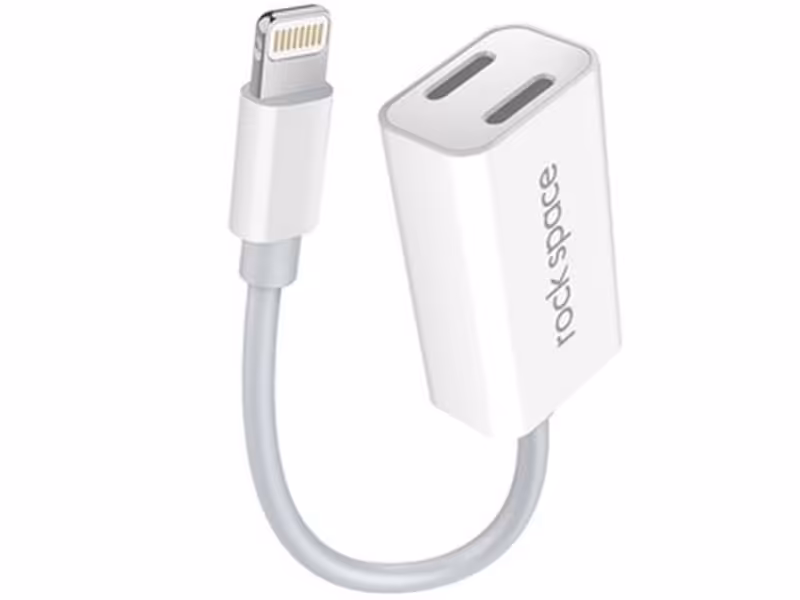 کابل شارژ و صدا دوتایی لایتنینگ راک Rock Lightning Charge Audio 2in1 CableII