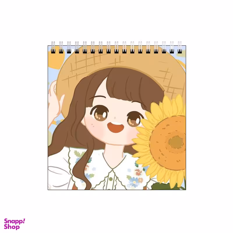 دفتر طراحی طرح دختر چشم عسلی و گل آفتابگردان کد 9898069