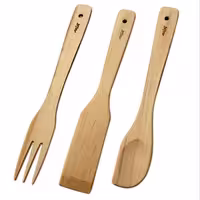ست کفگیر ملاقه چوبی سپیدار بسته 3عددی