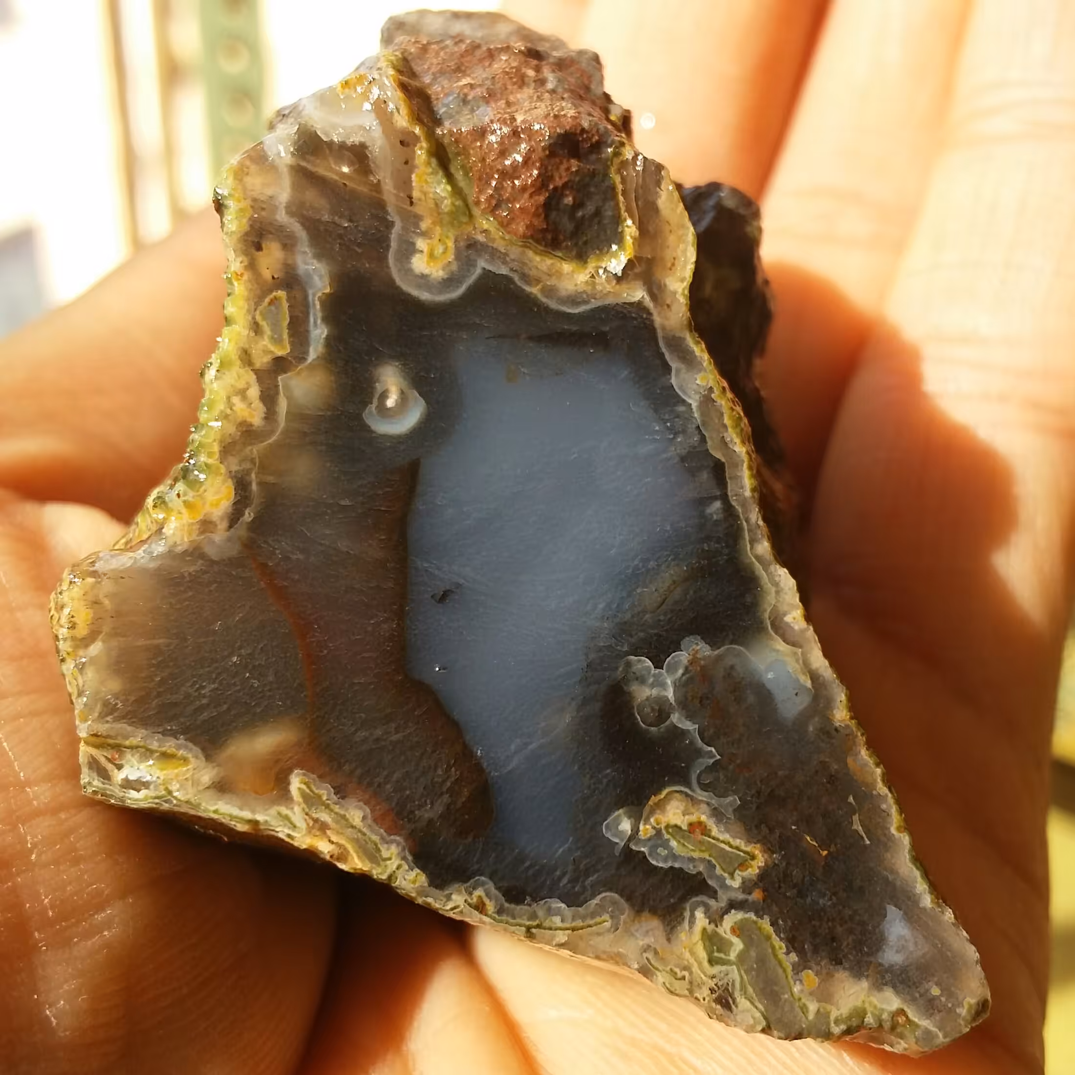 اسلایس سنگ راف عقیق سلیمانی منظره بینهایت خااااص محشر 100 در 100 طبیعی