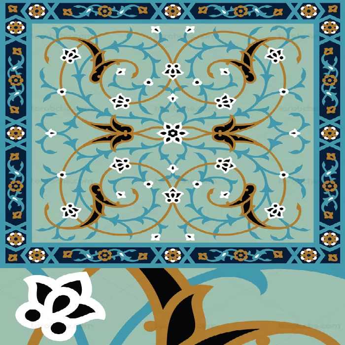 کتیبه مربعی تذهیب - گرافیک با طعم تربچه